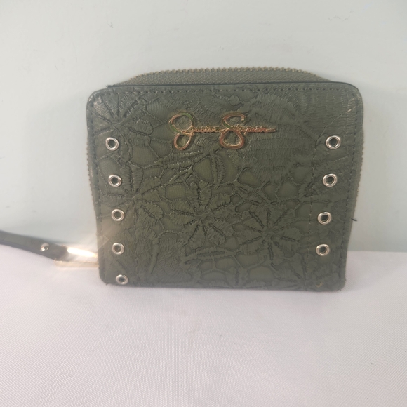Jessica Simpson Olive Green Floral Embossed Wallet - Picture 1 of 6